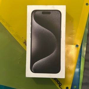 Empty box for an black iPhone 15 Pro